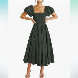 PrettyGarden Smocked Tiered Ruffle Dress Women’s M